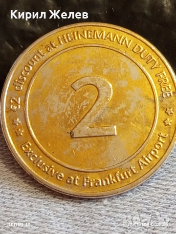 Жетон от летището Франкфурт Германия 2 евро за КОЛЕКЦИЯ ДЕКОРАЦИЯ 51818, снимка 3 - Нумизматика и бонистика - 52388577