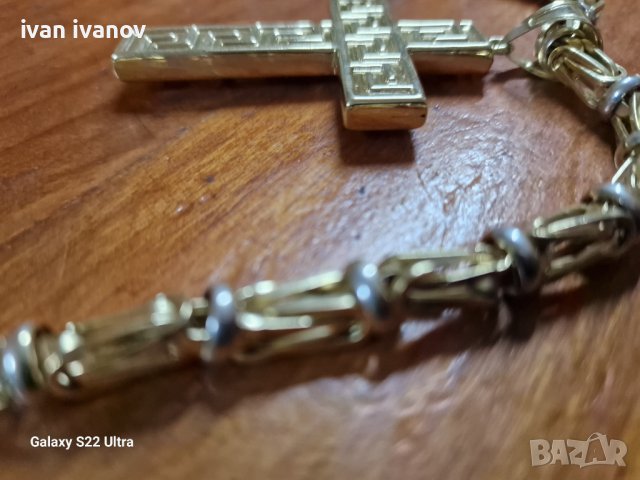 Златен Ланец с Кръст, снимка 3 - Колиета, медальони, синджири - 41679197