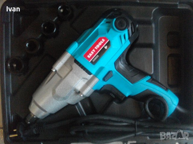 Нов Ел.Гайковерт-Немски-350Nm/900W/2300 min/1/2-Impact Wrench-Easy Tools IW900S-Пълен Комплект