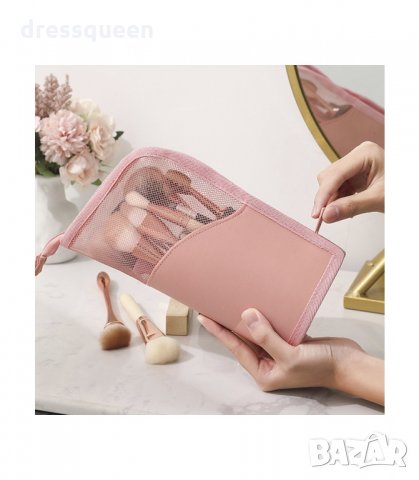 3163 Козметичен несесер за пътуване, поставка за четки за грим и козметика с цип, снимка 3 - Други - 34237184