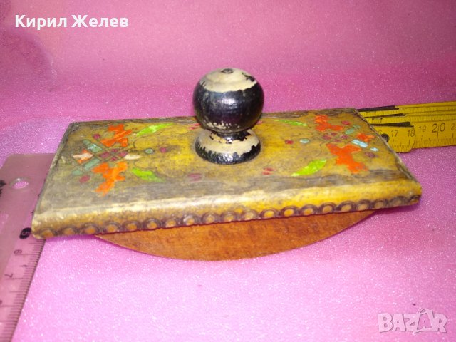 СТАРА от ЦАРСКО ВРЕМЕ ПИРОГРАФИРАНА ДЪРВЕНА ПОПИВАТЕЛНА за МАСТИЛО ПЕЧАТИ 42872, снимка 11 - Антикварни и старинни предмети - 44185309