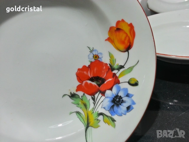 Стар български порцелан чинии дълбоки , снимка 7 - Антикварни и старинни предмети - 53068170