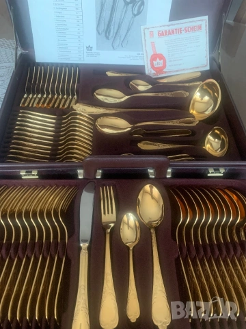 Луксозен комплект прибори за 12 човека* 23/24 карата твърдо златно покритие* 70 броя , снимка 6 - Прибори за хранене, готвене и сервиране - 53259901