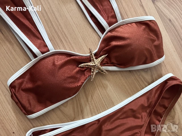 Кафяв бански от 2 части , снимка 6 - Бански костюми - 50506851
