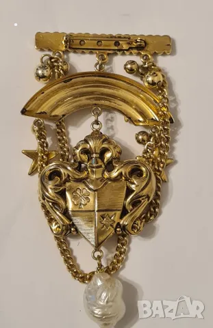 Огромна ретро висяща брошка, снимка 3 - Колекции - 49200455