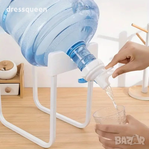 4685 Компактна настолна поставка за 19л галон – Метална конструкция в бяло