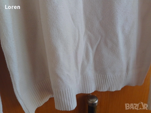 Бяла мека памучна блузка , снимка 4 - Блузи с дълъг ръкав и пуловери - 53580502