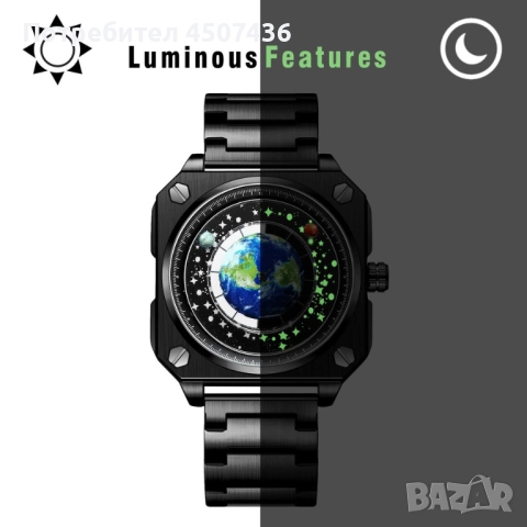 LIGE спортен кварцов часовник от неръждаема стомана със светещ квадратен дизайн, снимка 17 - Мъжки - 52798088