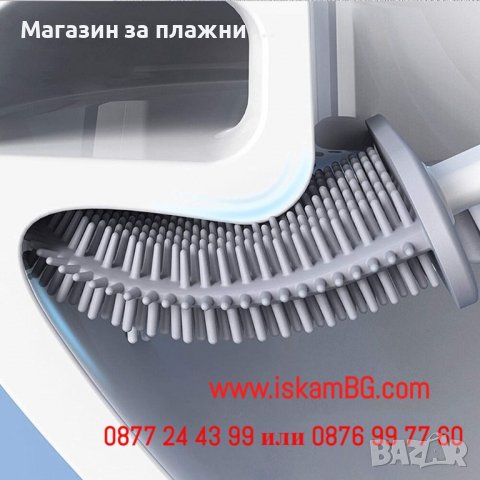 Тоалетна силиконова четка с гъвкава глава и поставка - КОД 3858, снимка 2 - Мопове, кофи, четки и метли - 40049465