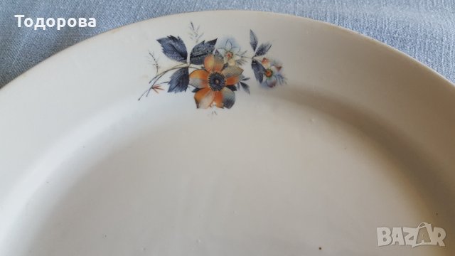 Голямо порцеланово кръгло плато-Дянко Стефанов-Разград, снимка 2 - Чинии - 34030199