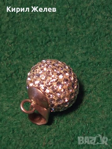 НЕЖЕН СРЕБЪРЕН МЕДАЛЬОН ТОПЧЕ с БЯЛ ЕМАЙЛ и ФАСЕТИРАНИ КРИСТАЛЧЕТА 36406, снимка 4 - Колиета, медальони, синджири - 39547625