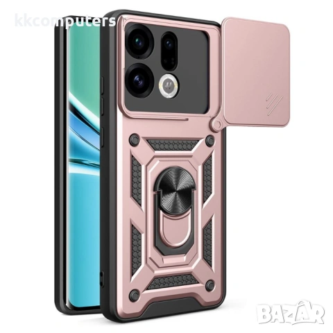 Калъф AMORUS за Oppo Find X9 5G - PC+TPU, Стойка, Плъзгащ се капак за камера, Магнитен, Вкл. Протект, снимка 6 - Калъфи, кейсове - 53412036