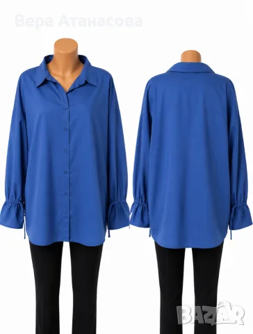 💙🪻💙 Удължена риза в свибодна кройка💎 2хл/3 хл, снимка 2 - Ризи - 56117507