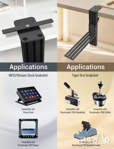 Комплект от 2 настолни стойки Hotas контролери за симулатори на полети, снимка 3 - Аксесоари - 52669479