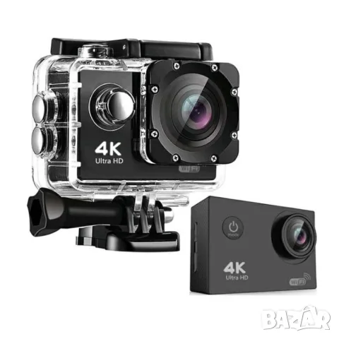 Водоустойчива спортна камера 4K с 2-инчов дисплей