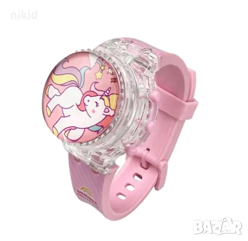 детски часовник с еднорог unicorn музикален светещ и въртящ се капак, снимка 4 - Детски - 47908367