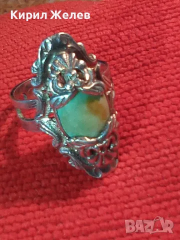 BERRAK 925 Регулируем АР НУВО СТИЛ СКЪПОЦЕНЕН СРЕБЪРЕН ПРЪСТЕН СРЕБРО 925 с ШЛИФОВАН УНАКИТ 49728, снимка 16 - Пръстени - 49346754