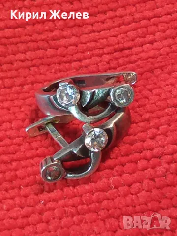 ПРЕКРАСНИ СКЪПОЦЕННИ АНГЛИЙСКИ СРЕБЪРНИ ОБЕЦИ СРЕБРО 925 с БЛЕСТЯЩИ ФАСЕТИРАНИ ЦИРКОНИ 48252, снимка 11 - Обеци - 49601470