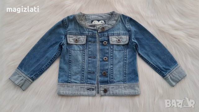 Дънково яке за момиче 80-86см., снимка 2 - Бебешки якета и елеци - 40136502