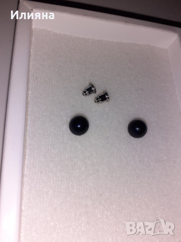 Черни топчета обеци, снимка 1