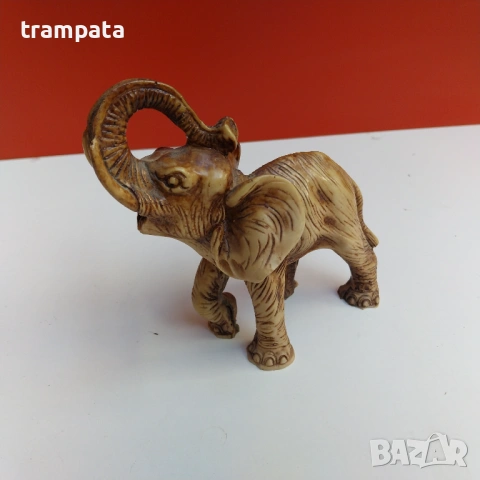 НАЙ ДОБРАТА ОФЕРТА Стара фигура на слон от алабастър 13см, снимка 4 - Антикварни и старинни предмети - 53181834