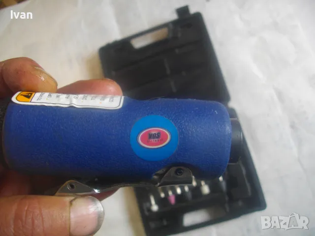 НОВ 12 ЧАСТИ ПЪЛЕН КОМПЛЕКТ БЕЛГИЙСКИ ПНЕВМАТИЧЕН ПРАВ ШЛАЙФ ЦАНГА ф6мм С АКСЕСОАРИ VOS, снимка 15 - Други инструменти - 49765139