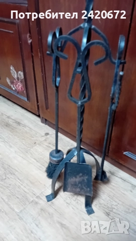 ковано желязо комплект за камина