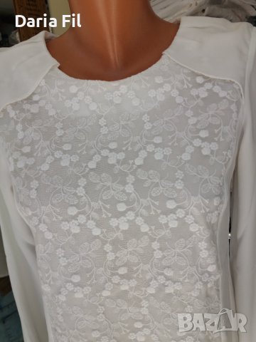 -20% УНИКАЛНО КРАСИВА бяла риза с дантела, снимка 2 - Ризи - 38790909