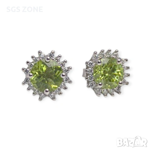 Много нежни обеци от сребро 925 с перидот