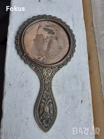 Старо бронзово огледало с двуглав орел, снимка 5 - Антикварни и старинни предмети - 36141669
