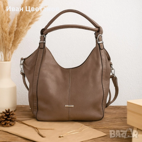 Дамска чанта тип торба от еко кожа – стил, организация и удобство в едно, снимка 7 - Чанти - 51884009