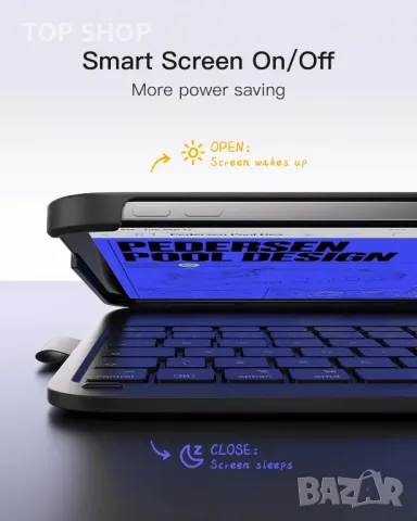Калъф с клавиатура Inateck за iPad 10th Gen 2022/Air 2024 11 инча, 7-цветна подсветка, BK2007, снимка 6 - Таблети - 49500178