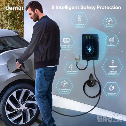 EVJUICION EV Charger 7KW тип 2, до 7,4kW, 5 м, включени 2 RFID карти, снимка 6 - Аксесоари и консумативи - 44159278