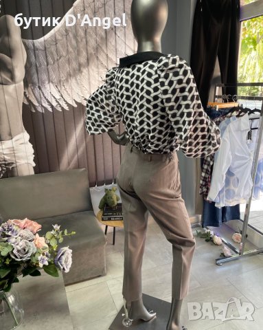 Класически панталон в сив цвят и с ластик на талията, снимка 3 - Панталони - 42001143