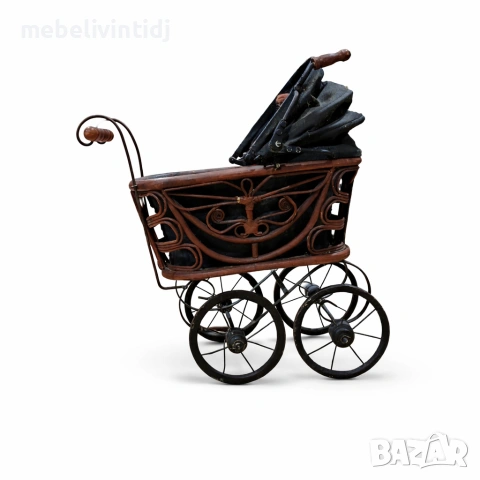 Колекционерска антична викторианска количка с кукла, снимка 3 - Антикварни и старинни предмети - 53787276