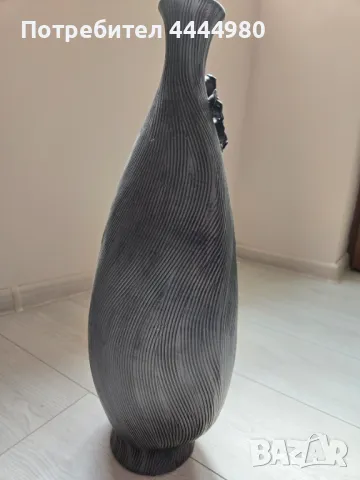 Дизайнерска сива ваза, снимка 4 - Вази - 49897333