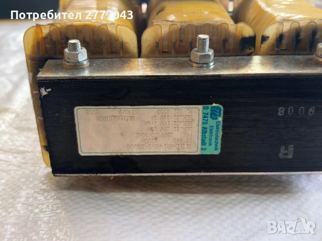 Трифазен трансформатор Arburg (Elektrotechnik) 5200VA / 380V – Индустриален, снимка 2 - Резервни части за машини - 53625998