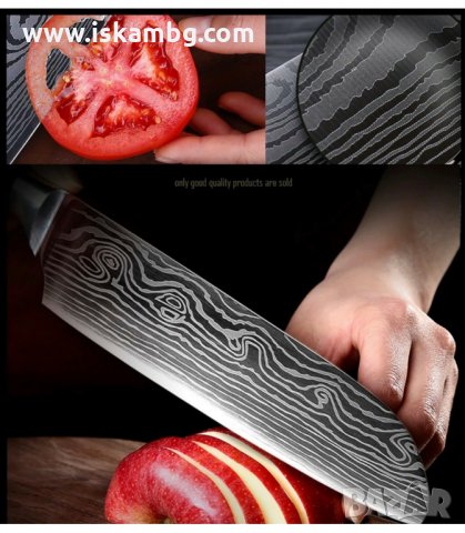 НОЖОВЕ ГОТВАРСКИ ОТ ДАМАСКА СТОМАНА - код 2564, снимка 8 - Прибори за хранене, готвене и сервиране - 33931487
