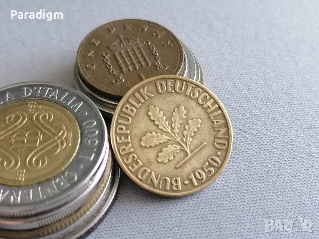 Монета - Германия - 10 пфенига | 1950г.; серия F, снимка 2 - Нумизматика и бонистика - 40383284