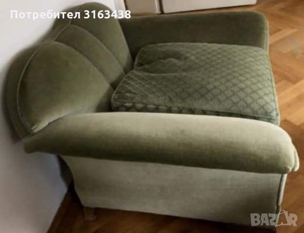 Винтидж диван тройка + фотьойл, снимка 7 - Дивани и мека мебел - 36014408