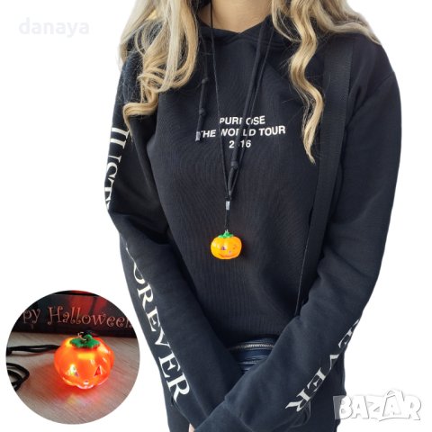 4111 Светещ гердан Тиква Halloween аксесоар