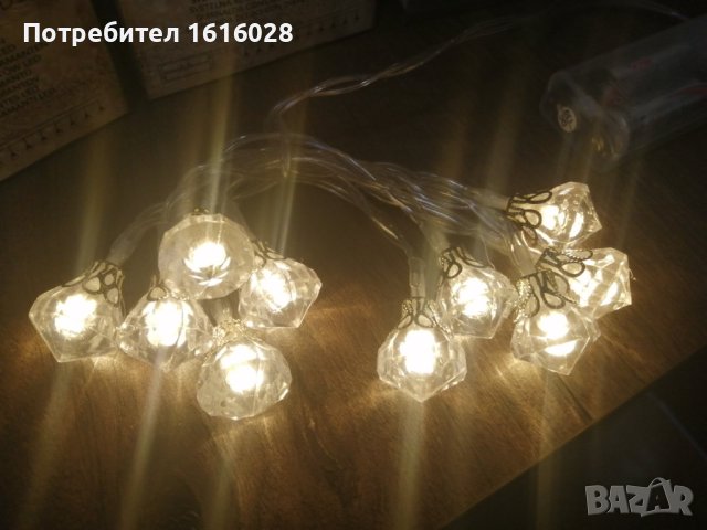 Гирлянд с LED - диаманди., снимка 7 - Лед осветление - 41567454