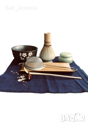 Традиционен японски комплект за чай мача Artcome, бъркалка за мача, традиционна лъжичка, купа и кути, снимка 3 - Чаши - 53699395