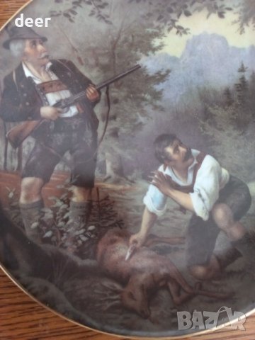 Порцеланова чиния с ловен сюжет, снимка 3 - Колекции - 41504814