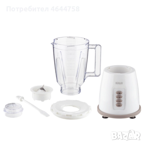 Блендер, 500W, 1.5 л, пласт.кана, сив, снимка 2 - Кухненски роботи - 52339350