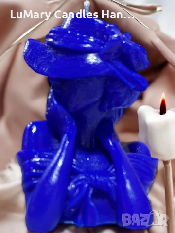 Свещ “ Синята дама”, снимка 5 - Декорация за дома - 53224836
