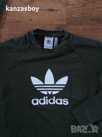 adidas Originals Trefoil Sweat In Green - страхотна мъжка блуза, снимка 2 - Спортни дрехи, екипи - 39676013