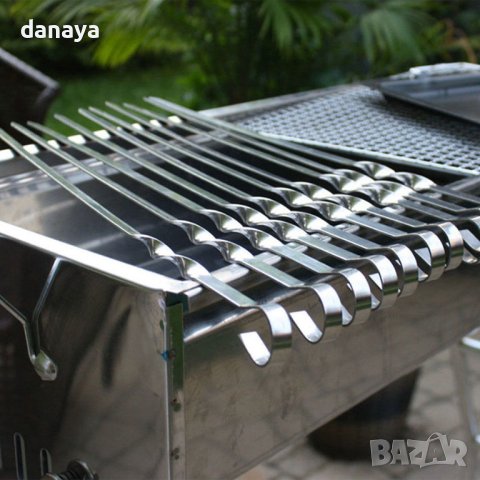 4021 Метални плоски шишове за барбекю шишове за скара , снимка 5 - Аксесоари за кухня - 42301848