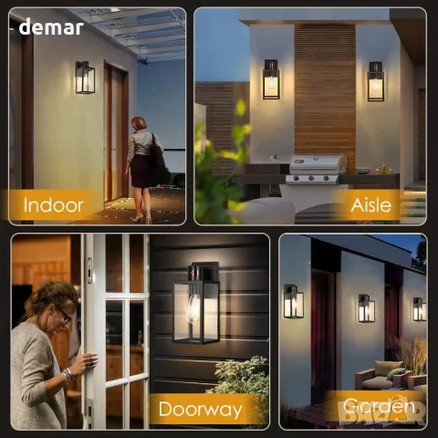 QCXWCJWD Външно стенно осветление със сензор за движение, стенен фенер със сензор, водоустойчив, снимка 7 - Външни лампи - 49885868