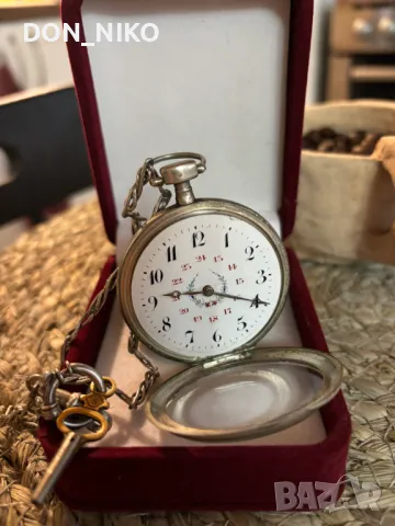 Джобен часовник, Швейцарски сребро 1906 г, снимка 2 - Антикварни и старинни предмети - 46401222